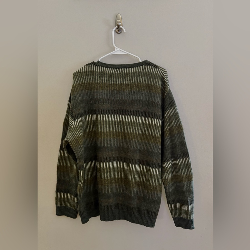 Ermenegildo Zegna Mens Striped Wool Mohair Crew Neck Sweater | Size L/52 - Picture 3 of 5